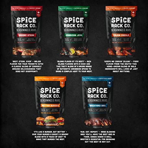 Spice Rack Co. BBQ Seasonings And Rubs - Smoking & Grilling Spices and Seasonings Sets, Grilling Accessories & Smoker Accessories, Birthday Gifts For Him, Mens Birthday Gifts For Men (5 Pack)