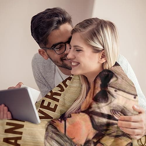 Wedding Anniversary Blanket Gifts for Men Women Him Her Wife Husband, Romantic Anniversary Marriage Gift for Couple Parents Girlfriend Boyfriend, Happy Anniversary Decorations Blanket 60"X50"