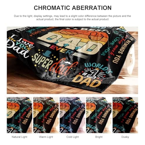 Dad Throw Blanket - 50x60 Inch Soft & Durable Gifts for Dad Birthday, Father's Day, Retirement - Perfect for Travel, Camping, Office & Home Use from Daughter or Son