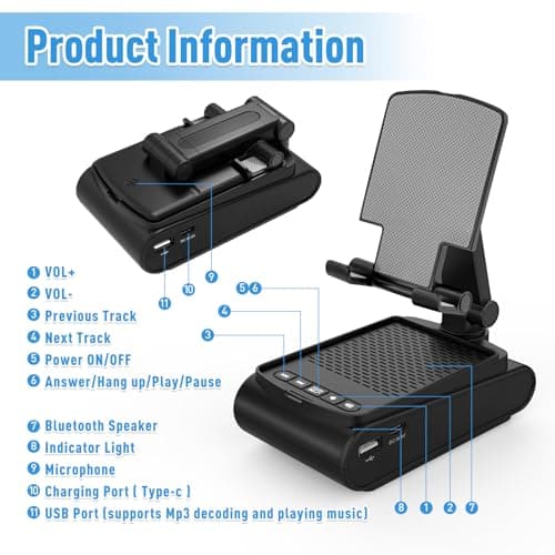 Gifts for Men, Cell Phone Stand with Wireless Bluetooth Speaker, Birthday Gifts for Mens Dad Boyfriend, Cool Gadgets for Men, Anniversary Ideas Gift, Compatible with iPhone/iPad/Samsung Galaxy