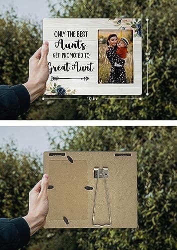 FONDCANYON Aunt Picture Frame, Only the Best Aunts Get Promoted to Great Aunt Picture Photo Frame, Pregnancy Announcements, Pregnancy Announcements for Family, 4x6 Picture Frame