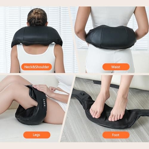 Back and Neck Massager,Shiatsu Back Massager with Heat,Cordless Portable Kneading Shoulder Massage Shawl Electric Massage Pillow for Pain Relief Deep Tissue Gifts for Dad Mom Friends