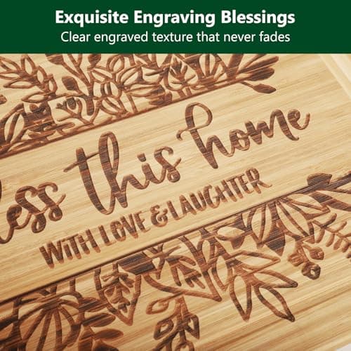 House Warming Gifts New Home, Engraved Cutting Board Housewarming Gifts, New Home Gift Ideas for New Homeowner, New House Gifts for Women Men Couple Neighbor Friend Family - Bless This Home