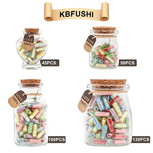 Capsule Letters Message in a Bottle - Cute Things Gifts for Boyfriend Girlfriend - Love Letter for Anniversary, Birthday,Valentines Day, Mother's Day Gift (Mixed Color 50pcs)