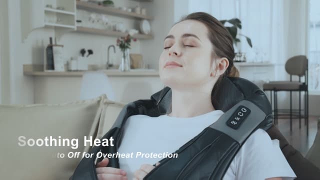 Nekteck Shiatsu Neck Massager for Pain Relief Deep Tissue with Heat, 3D Kneading Massage Pillow Back Shoulder Massagerfor Body Muscle, Plug-in Use for Home Office Car, Gifts for Mom Dad Him Her
