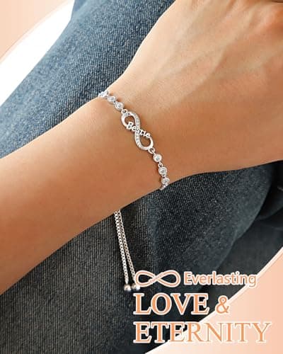 UNGENT THEM Infinity Love Heart Bracelets for Women Her Happy Birthday Valentines Christmas Presents