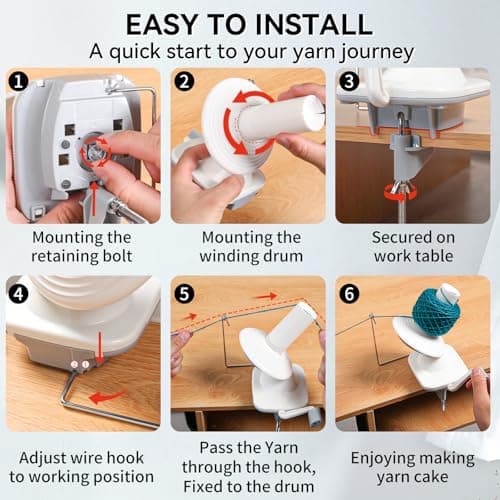 SPEENSUN Yarn Winder, Yarn Winder for Crocheting, 3.5 OZ Easy-to-Install and Efficiently Yarn Ball Winder with Lower Noise, Yarn Spinner for Crochet and Knitting Lover for Yarns Below Size 5