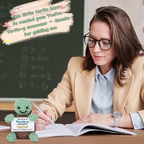 Mini Funny Turtle Teacher Valentine Day Gift for Women Men, End of Year Thank You Teacher Appreciation Gifts Ideas In Bulk, Personalized Cool Small Cute Stuff Things, Daycare Music Teachers Must Have