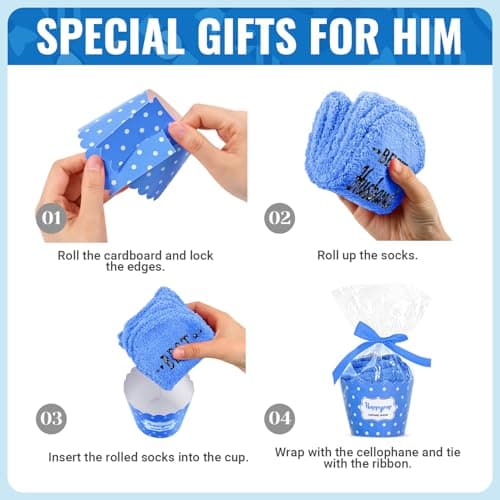 HAPPYPOP Gift Idea For Him - Gifts For New Dad Son Brother Husband Uncle, In Law Gifts, Funny Men Socks Fathers Day