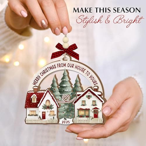 Neighbor Christmas Ornament 2025 – Neighbor for Women Men, Friendship Ornament for Bestfriends, Merry Christmas Next Door Neighbor Gift Idea, Wooden Hanging Tree Decoration