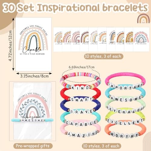 Motivational Mental Health Gifts Friendship Inspirational Bracelets Bulk Our Class Is a Family Bracelets for Student Employee