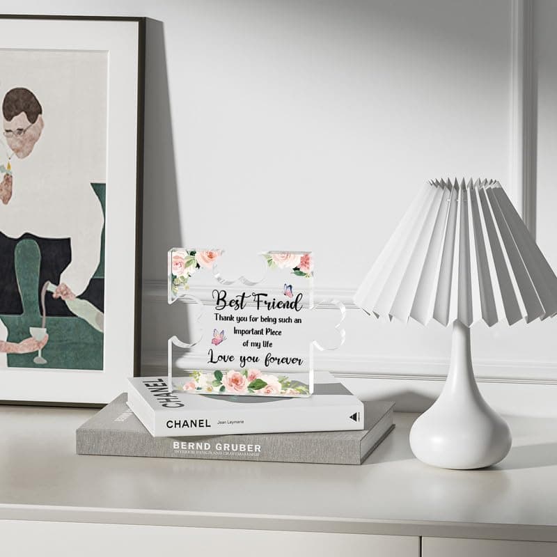 Best Friend Birthday Gifts, Friend Gifts for Long Distance, Friend Birthday Gifts for Women, Acrylic Puzzle Plaque Gifts for Friend on Mothers Day -2.8 * 3.3in