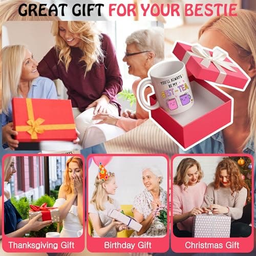 Gossby Friend Coffee Mug - BEST-TEA - Gifts for Best Friend Women - Christmas Friendship Gift for Female Friend - Best Friends Birthday Gift - Besties BFF Gifts - 11oz White Ceramic Cup