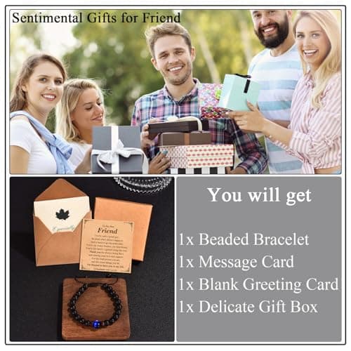 Bracelets Gifs for Friend Brother Husband Dad Brother in Law Son in Law Uncle Son Grandson Nephew, Birthday Christmas Valentines Fathers Stocking Stuffers Gifts for Men Boys Him with Sentimental Card