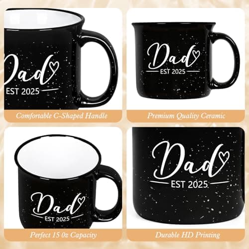 Maustic Mom and Dad Mugs, New Parents Gifts for Couples, New Mom and Dad Gifts for Expecting First Time Parents, 15 Oz