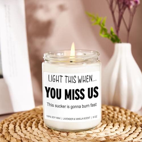 Funny Scented Candle, We Will Miss You, Moving Away Gifts for Friend, Farewell, Goodbye, Going Away Gifts for Coworkers Women, Men, Boss, Coworker Leaving, Retirement Presents - 9 oz
