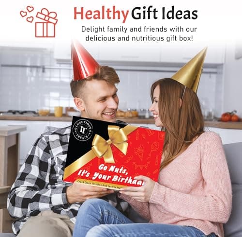 Luxurious Treats Nuts Gift Basket, Happy Birthday Nut Gifts Gourmet Collection Healthy Food Box Mixed Cravings Platter Tray Sampler Assortment Mix for Men Women