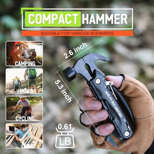 Gifts for Brother on Christmas - Brother Gifts, Brothers Gift from Sister - Fathers Day Birthday Gift for Brothers - Christmas Brother’s Presents, Multitool Hammer