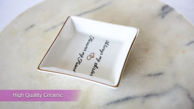 HOME SMILE Ceramic Ring Dish Jewelry Tray for Mom Sister Friends