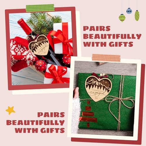 Engagement Gifts for Couples - Gifts for Newly Engaged Couples - Engagement Gift for Her, Bride to Be, Couple - Just Engaged Gift for Friends, Women, Fiance - Wood Christmas Ornament 2025