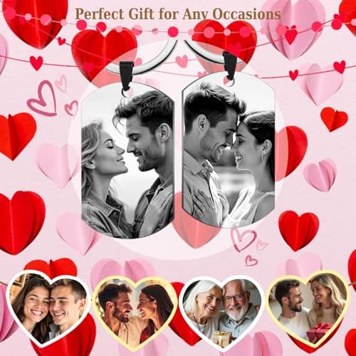 Queenberry Custom Keychain with Picture Personalized Photo Keychain Gift Valentines Day for Men Boyfriend