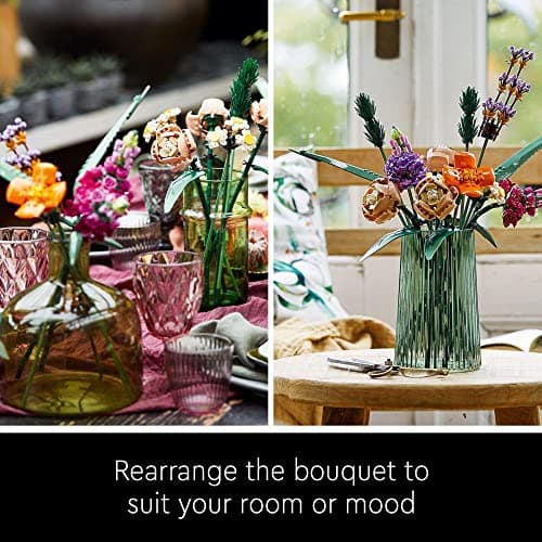 LEGO Icons Flower Bouquet Building Set - Artificial Flowers for Decoration for Home and Display, Ages 18+ - Small Fake Flowers for Table, Desk, Office - Gift for Birthdays - 10280