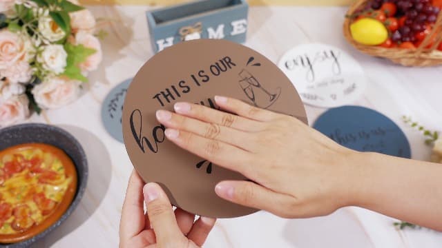 Queekay 6 Pcs Artisanal Wooden Coasters Trivets Set for Hot Pots and Pans Christmas Housewarming Gifts New Home 7" Farmhouse Pot Holder Trivets for New Apartment Home Buyers Presents(Ocean)