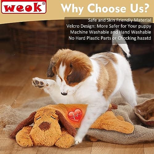 Heartbeat Puppy Toy, Comfort Cuddler Pillow, Dog Anxiety Relief Calming Aid,Heartbeat Stuffed Toy for Dogs,Puppy Heartbeat Toy Sleep Aid,Dog Heartbeat Toy for Pet