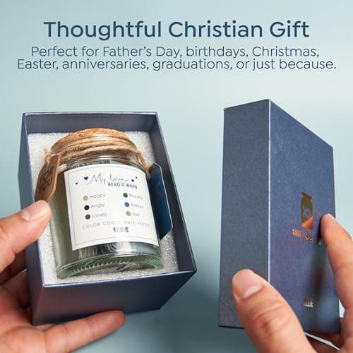 BLIEVE BLIEVE- Bible Verse Jar, Read Me When Bible Verses Jar For Daily Encouragement, Inspirational Prayer & Reflection, Christian Gifts For Women and Men, Religious Graduation Gifts (Men)