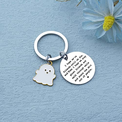 igvean Best Friend Keychains Funny Birthday Gift for Friends Christmas Halloween Gifts for Women Friend Boo Basket Stuffers