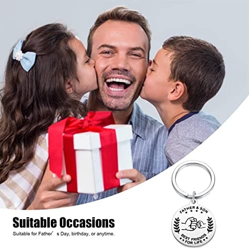 Dad Keychain from Son Funny Papa Key Chains Gifts for Daddy Unique Fathers Day Birthday Christmas Presents