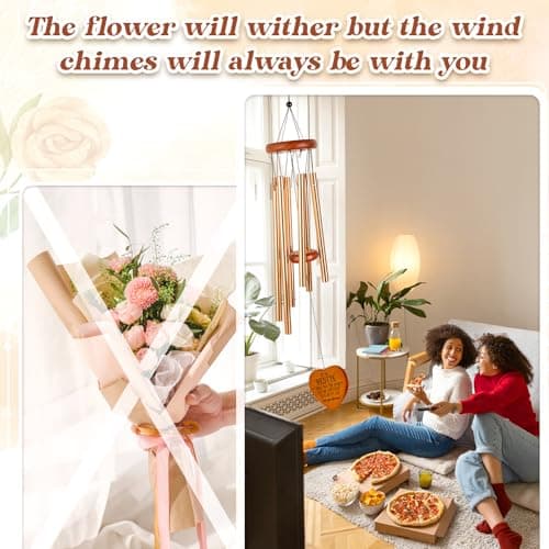 Bestie Gifts for Women, Best Friend Wind Chimes, Friendship Bestie Happy Birthday Gift for Women, Graduation Thanksgiving for Friends Female BFF