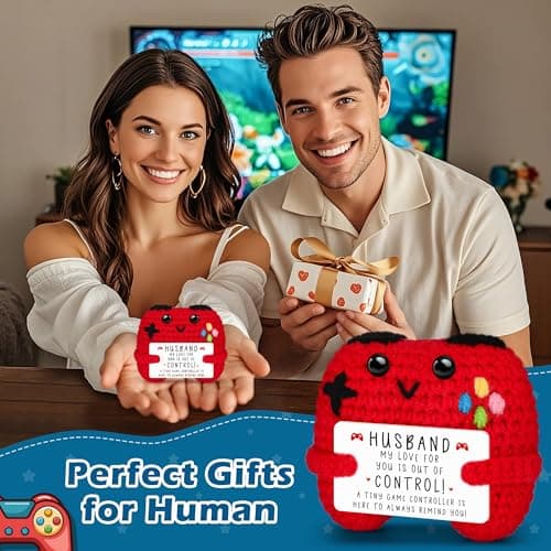 Busy Gaming Life Crochet Game Controller Husband Gift for Christmas Fathers Day Birthday, Best Husband Ever Gifts for Wedding Anniversary from Wife, Christmas Stocking Stuffers