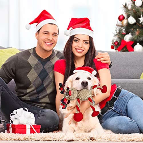 IOKHEIRA Christmas Dog Toys for Large Medium Small Breeds Dogs - Dog Toys Reindeer Squeaky Plush Stuffed Animals Dog Chew Toys with Cotton Material Crinkle Paper 25