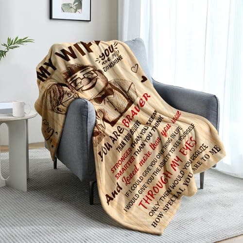 Gifts for Wife from Husband - Wedding Anniversary Birthday Gifts for Women - Romantic I Love You Present for Her - Christmas Mothers Day & Valentines Day Gifts for Wife - To My Wife's Blanket 50"x60"
