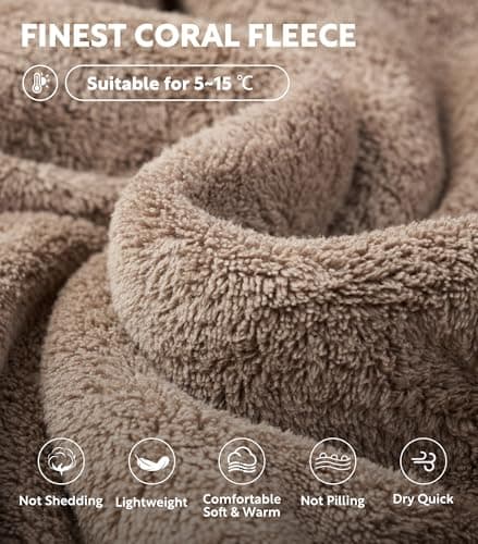 DAVID ARCHY Men's Hooded Robe Soft Coral Fleece Microfiber Bathrobe