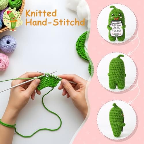 I Love You Gifts for Her, Him, Wife, Husband, Couple, Romantic Gifts for Boyfriend Girlfriend, Anniversary Perfect Gifts for Women Men, Handmade Crochet Pickle