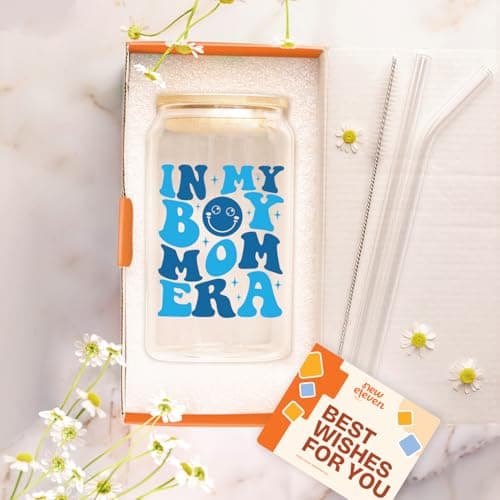 NewEleven First Christmas Gifts For New Mom, New Mother - Gifts For a Mom of Boys, Pregnant Mother, Expecting Momomy, Mama, Moms To Be, Mommy To Be - 16 Oz Coffee Glass