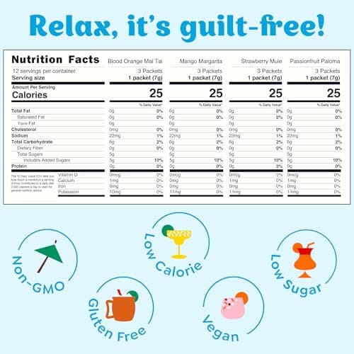 Craftmix Variety Pack, Makes 12 Drinks, Skinny Cocktail Mixers, Mocktails Non-Alcoholic Drinks - Made With Real Fruit - Vegan Low-Carb, Low-Sugar, Non-GMO, Dairy Free, Gluten Free, Easy to Mix