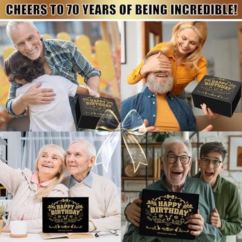 70th Birthday Gifts for Men - Unique Box with 20 Oz Tumbler, Scented Candle, Socks, Baseball Cap for Husband, Dad, Grandpa, Friends, Teachers, Boss