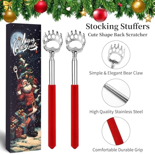 Unique Extendable Back Scratcher Gifts for Women Men Who Have Everything, Ideal Secret Santa Christmas Gifts for Dad Mom Grandma Sister Friends, Stocking Stuffers for Adults Men Women