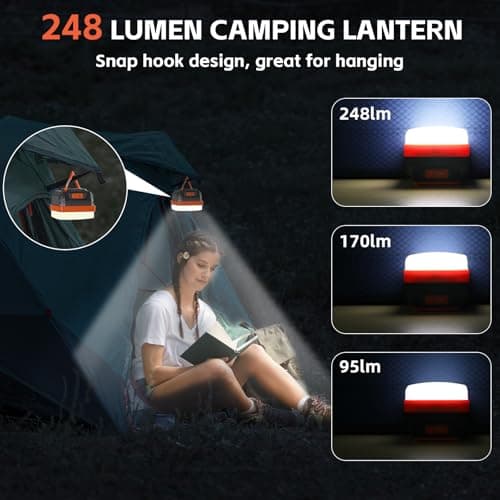 POWSTREAM 24000mAh Solar Generator with AC Outlet 120W Peak, 88.8Wh Portable Power Station with Panels 21W Included and Camping Lantern 248LM, Solar Powered Power Bank for Outdoor Camping Home Backup