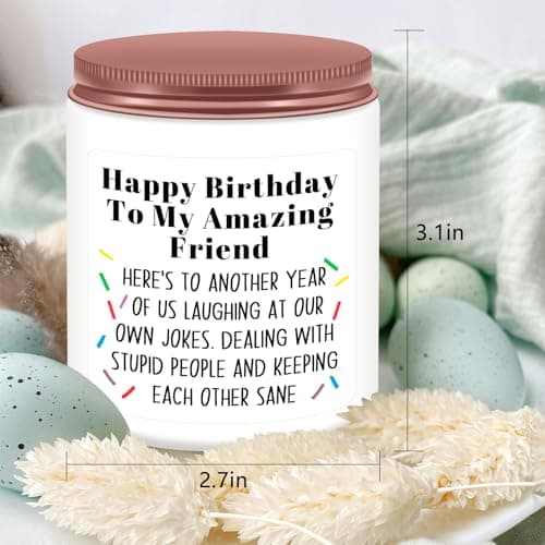 Homsolver Best Friend-Birthday Gifts for Women Men, Funny Friendship Gifts for Woman Candles, Birthday Gift for Friends Sister Bestie BFF Coworker Classmate, Funny Scented Candles