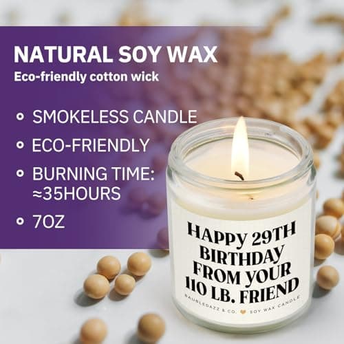 BaubleDazz Funny Best Friend Birthday Gifts for Women- Handmade Lavender Soy Wax Candle- Happy 30th, 40th, 50th, 60th,70th Birthday Gifts for Women, Friend, Her, Bestie (7oz)
