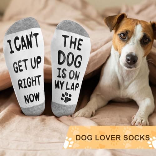 Dog Mom Dog Lover Gifts for Women, 20oz Wine Tumbler Set with Makeup Bag & Natural Stone Paw Bracelets & Socks for Women - Perfect for Birthdays, Mothers Day & Christmas