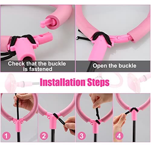 Ankle Skip Ball for Kids - Foldable Flash Wheel Skip Ball, Outside Game Toys for Kids & Adults, Gift for Boys & Girls Age 5 6 7 8 9 10 Years Old, Pink