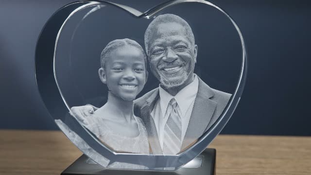 ArtPix 3D Crystal Photo, Personalized Gifts for Women, Wife, Men, Mom, Father, Her, Him, Dad, Grandpa, Great Customized Gift with Your Own Photo, Custom Glass 3D Laser Etched Picture Wedding - Heart
