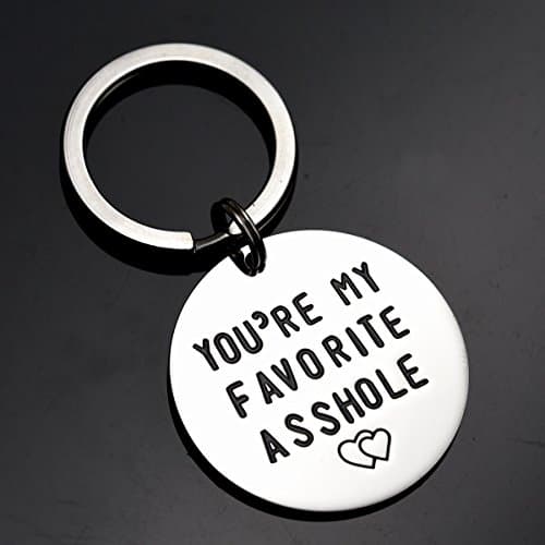 LParkin You're My Favorite Asshole Keychain Funny Man Gift Valentines Day for Husband Boyfriend Gifts