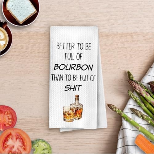 Funny Whiskey Kitchen Towels 16x24 Inch, Bourbon Gifts for Men Women Decorative Hand Towels, Alcohol Lovers Gifts Dish Tea Bar Towel for Kitchen Bar Cart Decor