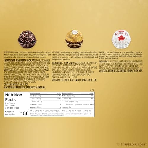Ferrero Collection, 12 Count, Premium Gourmet Assorted Hazelnut Milk Chocolate, Dark Chocolate and Coconut, 4.6 oz